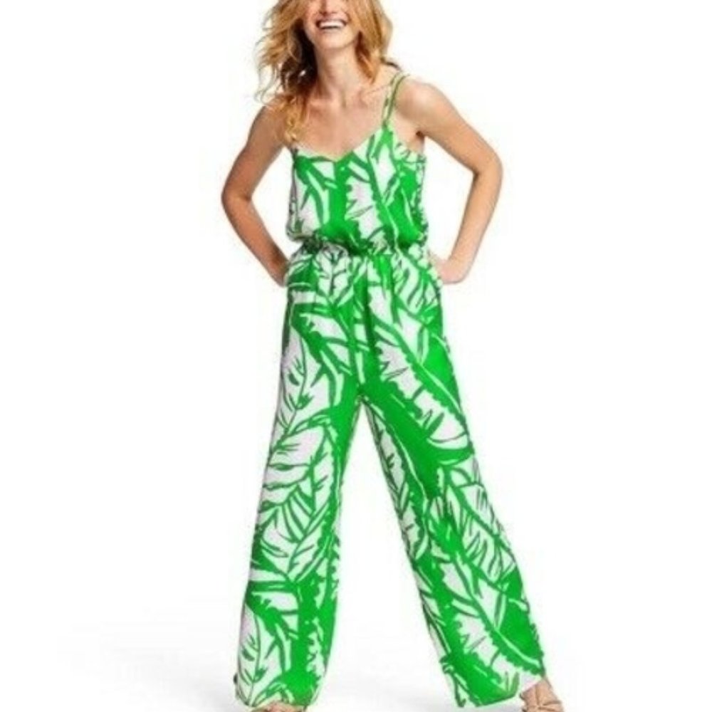 NWOT LILLY FOR TARGET JUMPSUIT GREEN PALM (S33)